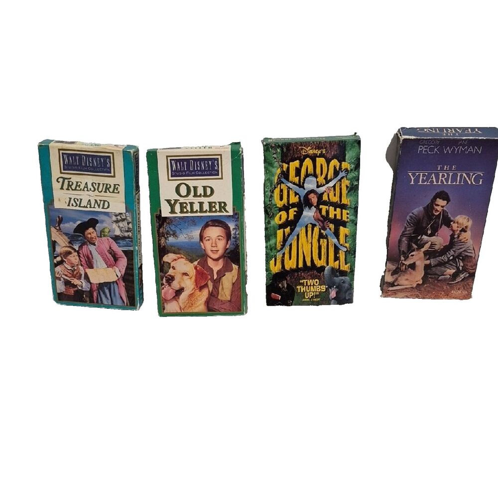 Disney Kids Adventure VHS Movie Set - Vintage Clamshell Blue & Green Bundle
